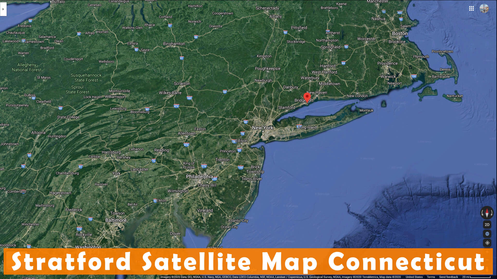 Stratford Satellite Map Connecticut